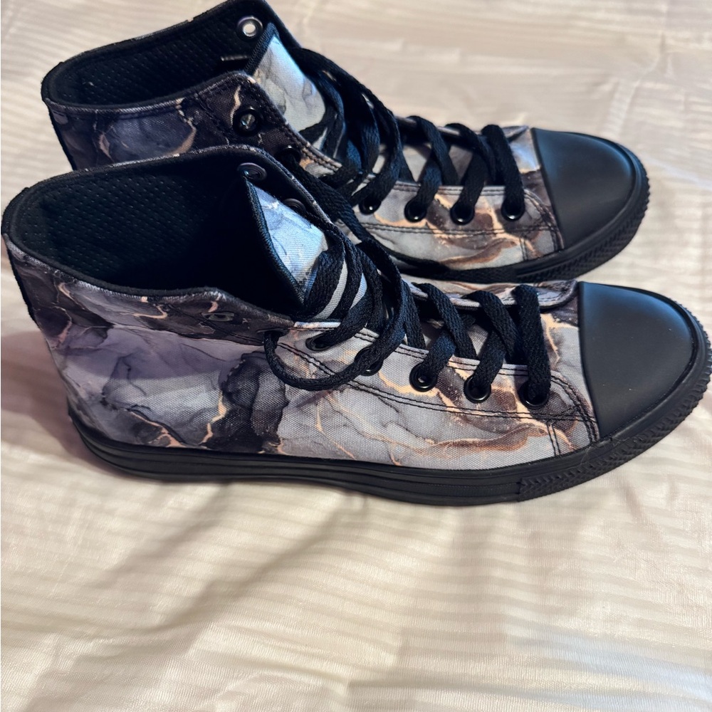 RAAD Black Marble High-Top Sneakers